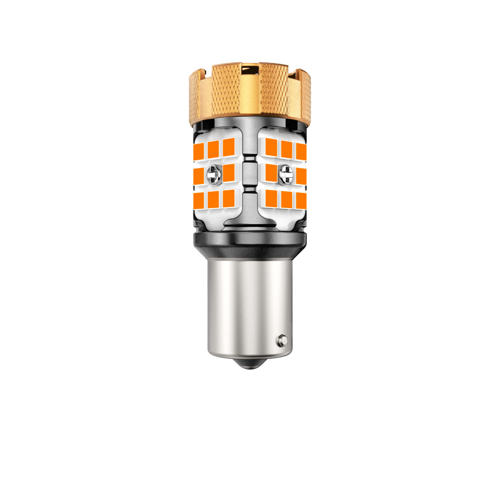 AUXBEAM 1156 LED Turn Signal Light Bulb Canbus Error Free 3000K Amber 50W 8000LM