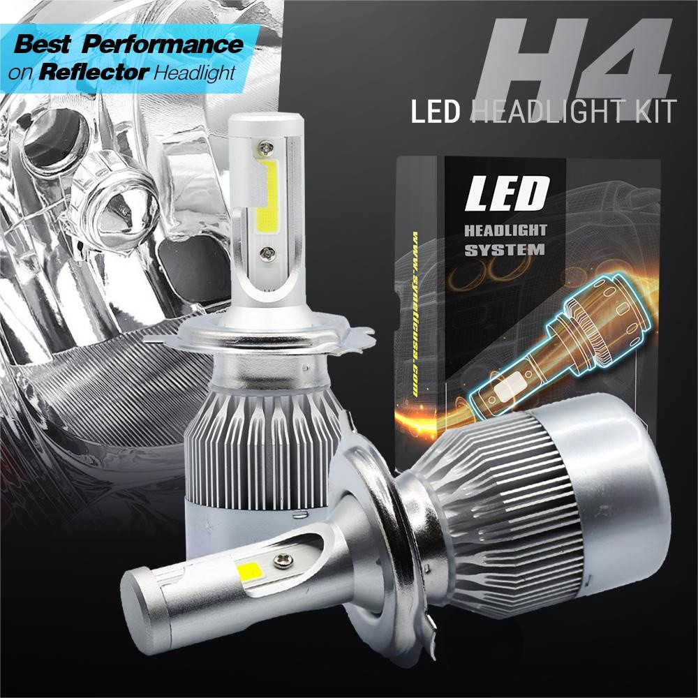 Fit 1982-1987 Chevrolet El Camino 4pcs 4X6 inch GLASS LED Headlights Hi/Lo Beam
