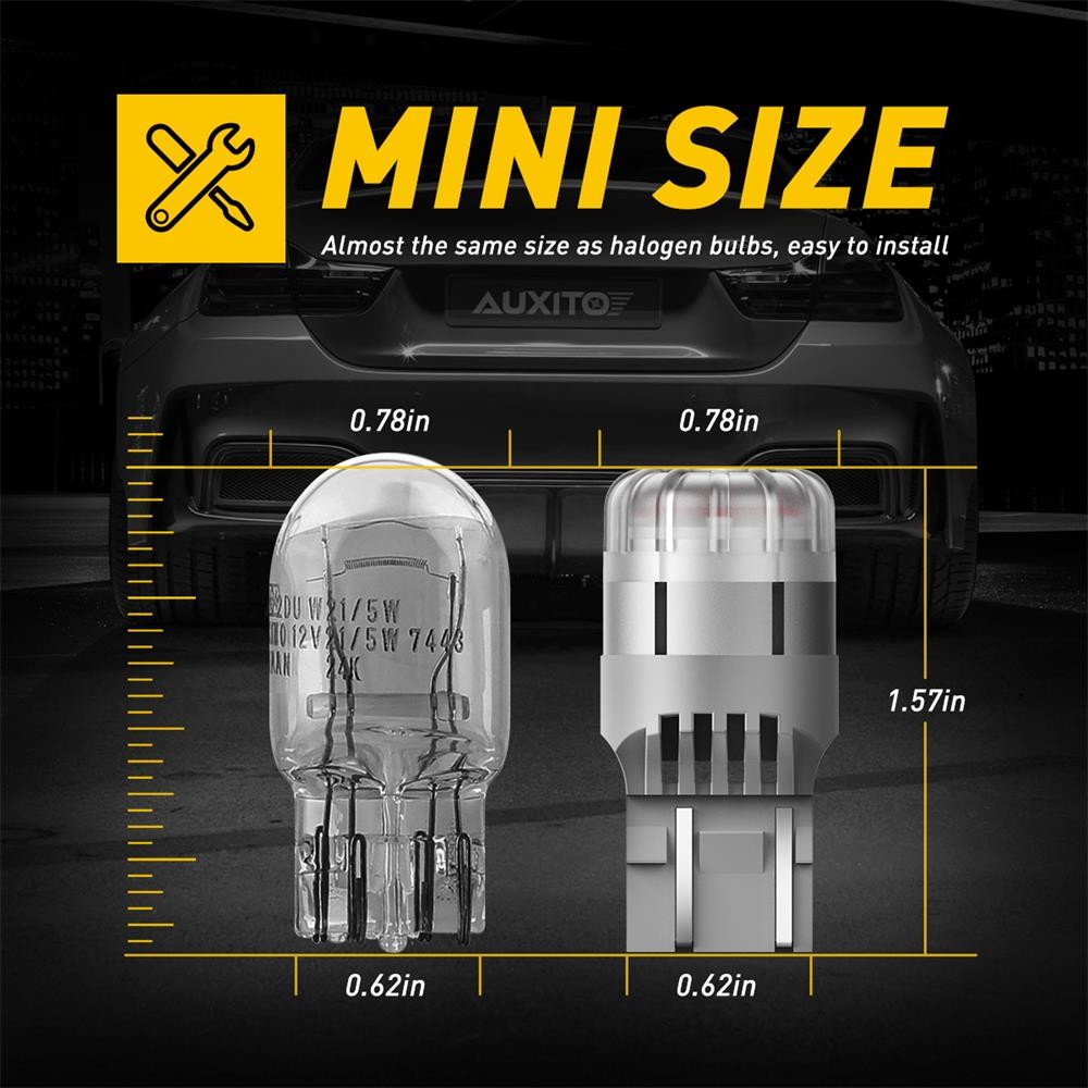 AUXITO 7443 / 7440 LED Bulbs Brake Stop Light Parking Lamp Red Super Bright 2pcs