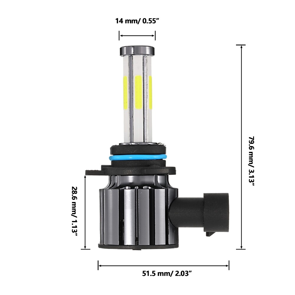 IRONWALLS 6sides 9012 HIR2 LED Headlight Bulbs Hi/Lo Beam Super Bright 1000000LM