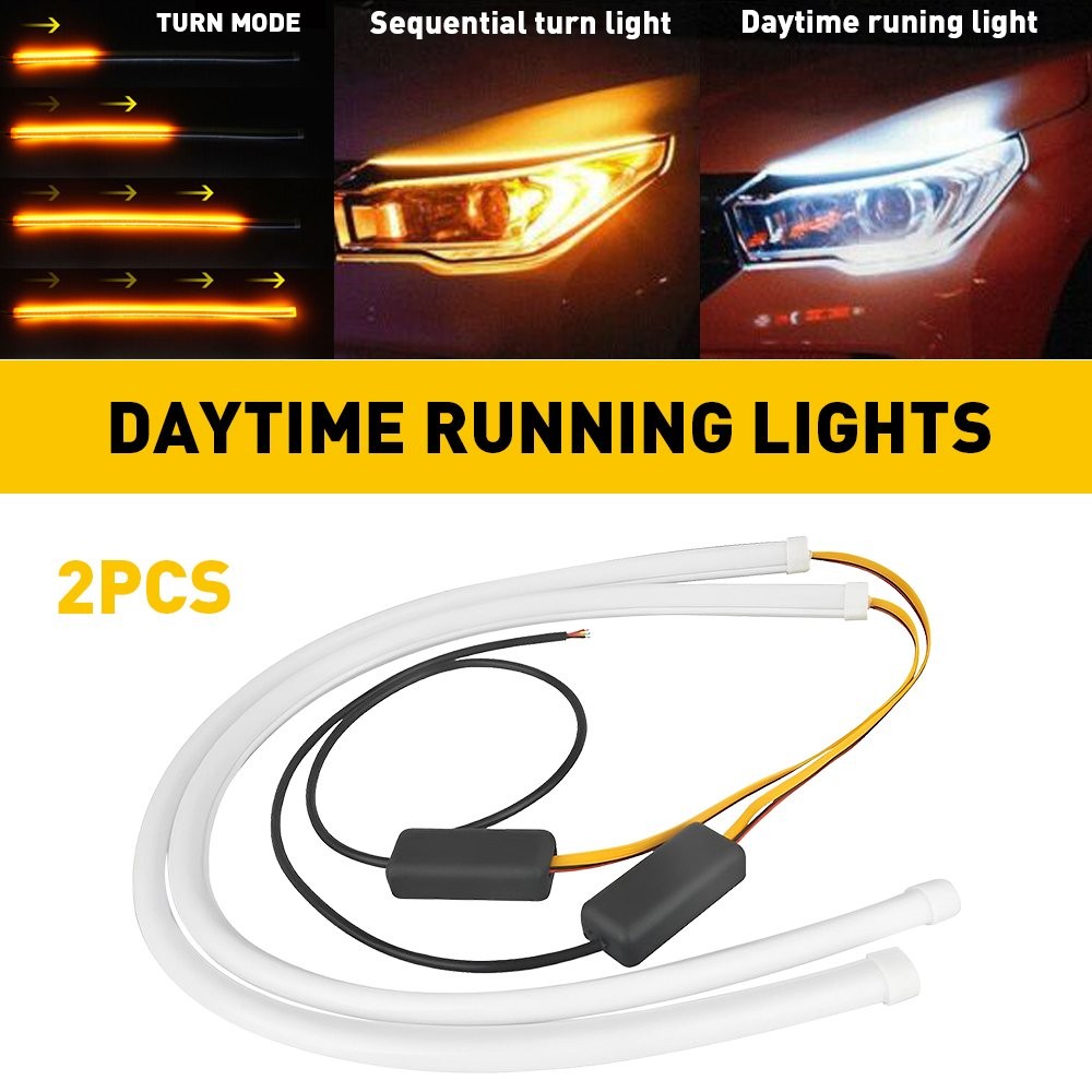 AUXITO Flexible Car Soft Tube Guide LED Lamp Strip DRL Daytime Running Light DRL