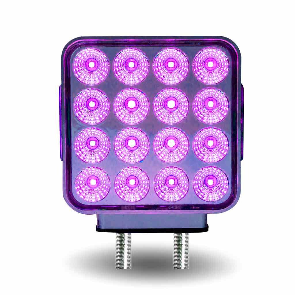Dual Revolution Double Face Double Post Square LED (Amber/Red/Purple) – (44 Diod