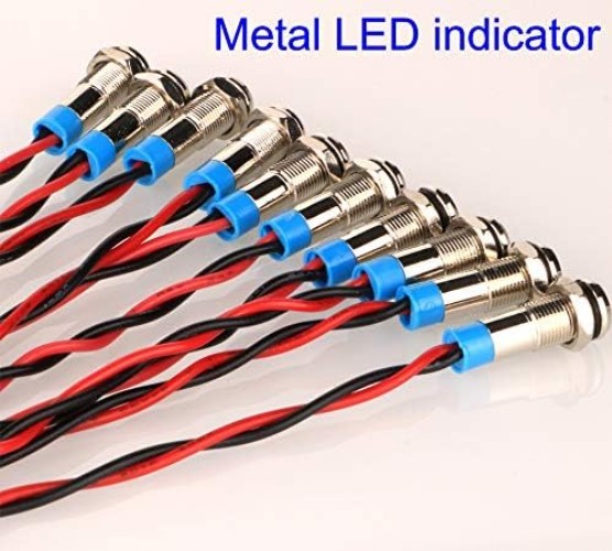 10pcs Waterproof Multicolored LED Indicator Lights – AC/DC 12-24V Signal Lamps