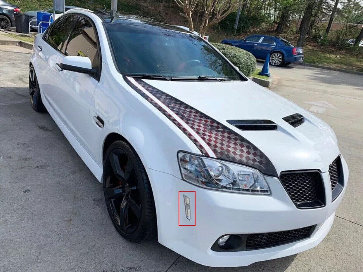 For 08-09 Pontiac G8 GT GXP Clear Front Bumper Side Markers Light Housings LH RH