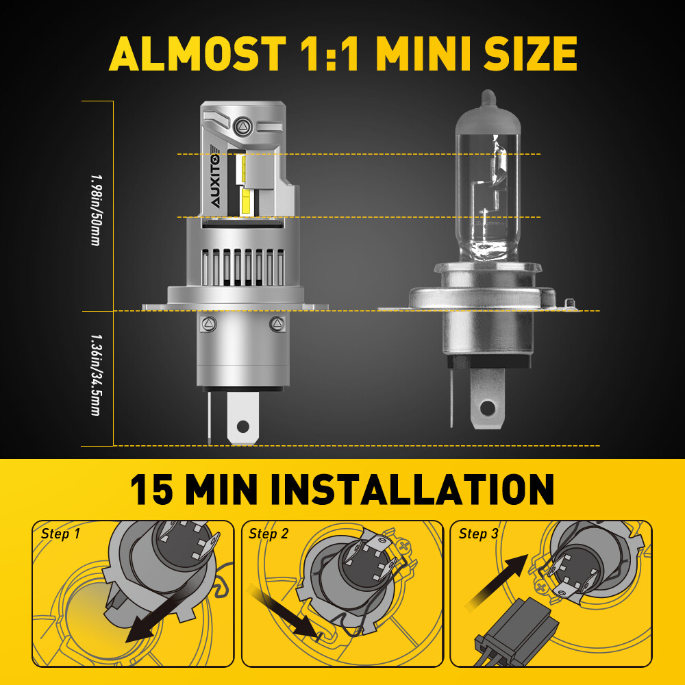 Pack of 2 H4/9003/HB2 LED Headlight Bulbs High Low Beam 20000LM 6000K Cool White