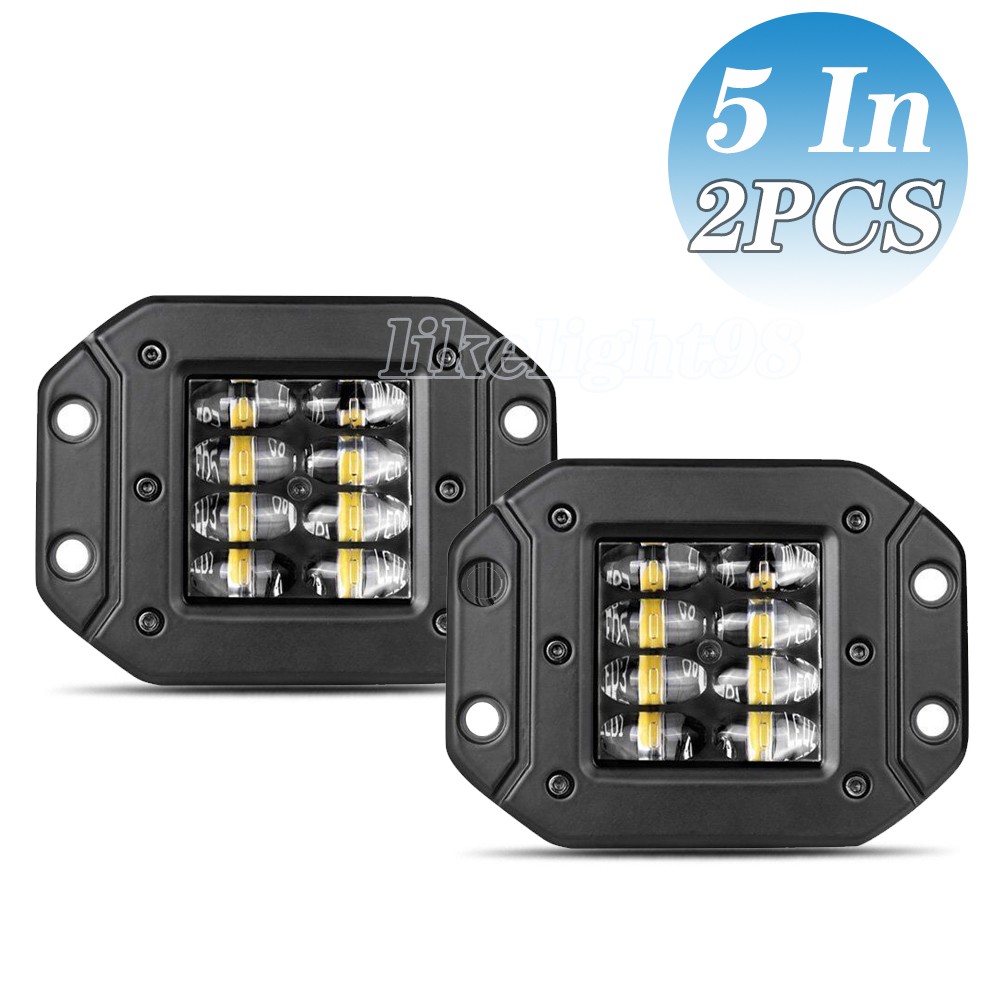 5″ Flush Mount LED Work Light Rear Bumper Reverse Pods Offroad Truck Driving