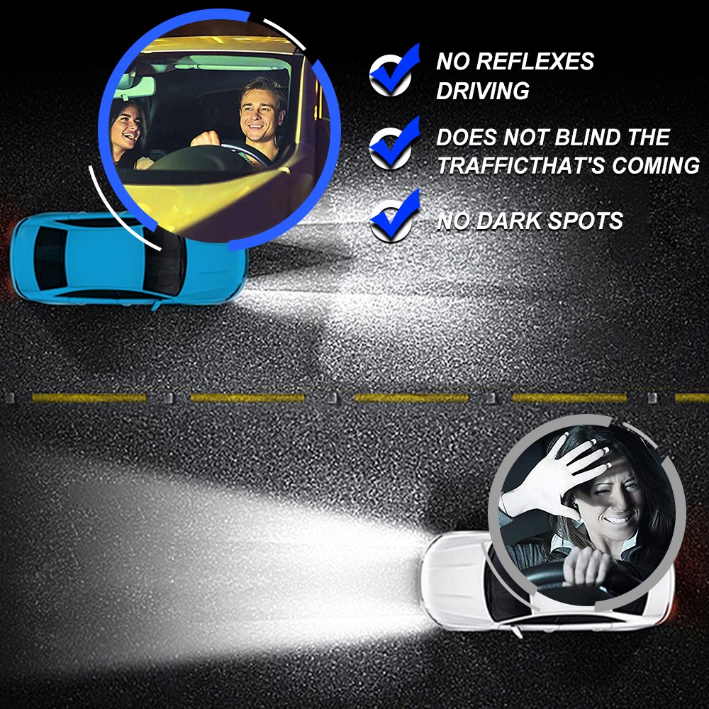 Pair H4 9003 HB2 LED Headlight Bulbs Kit High&Low Beam Super Bright 6000K White
