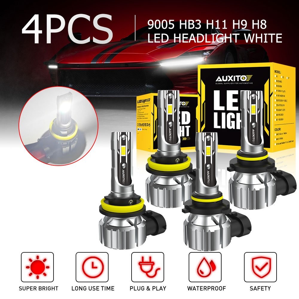 AUXITO CANBUS 9005 & H11 H8 LED Headlight Fog Light High Low Beam White 40000LM