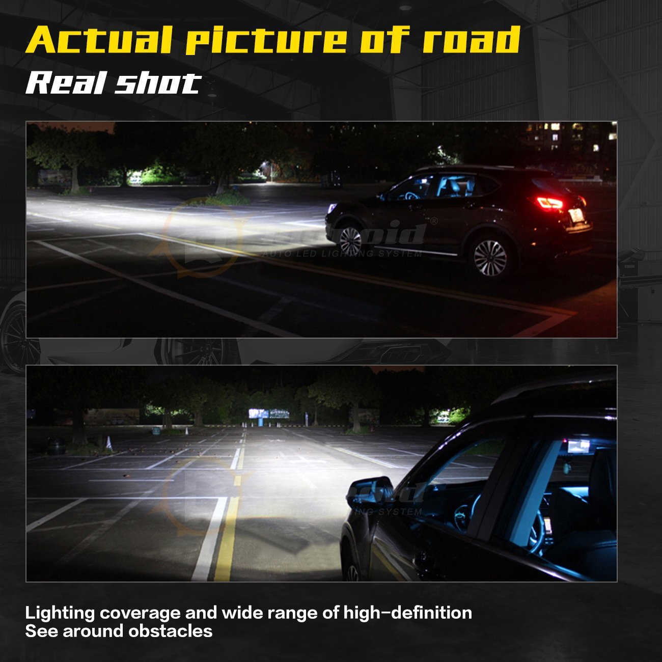 2x 4-Sides 9012 LED Headlight Bulb High Low Beam 6000K Flip Chips 2400W 360000LM