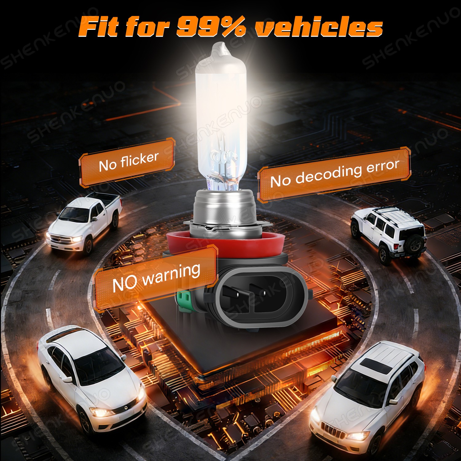 For Hyundai Tucson 16-2018 – H7 H7 H11 Halogen Hi/ Low/Fog Beam Headlight Bulbs