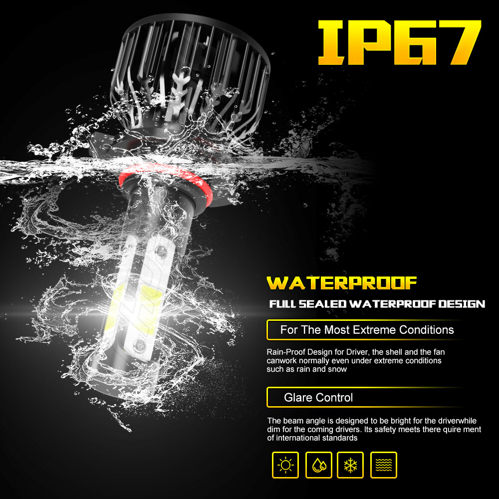 FIT Dodge Durango 2014-2015 9012+H11 Headlight + Fog Light Combo 4x Bulbs 160W