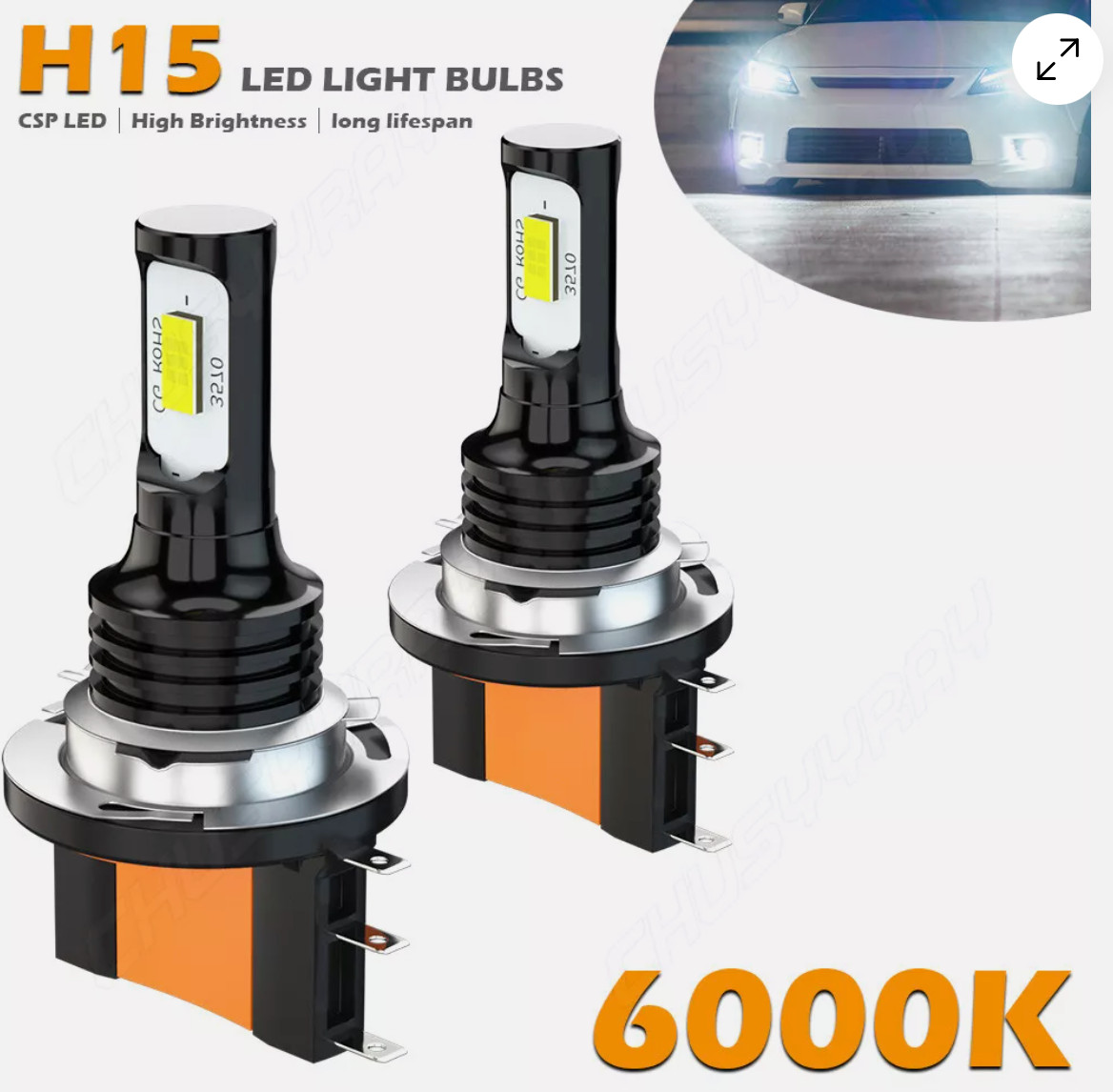 H15 LED Headlight High Beam DRL Bulbs For Mercedes-Benz 2500 2019-2020
