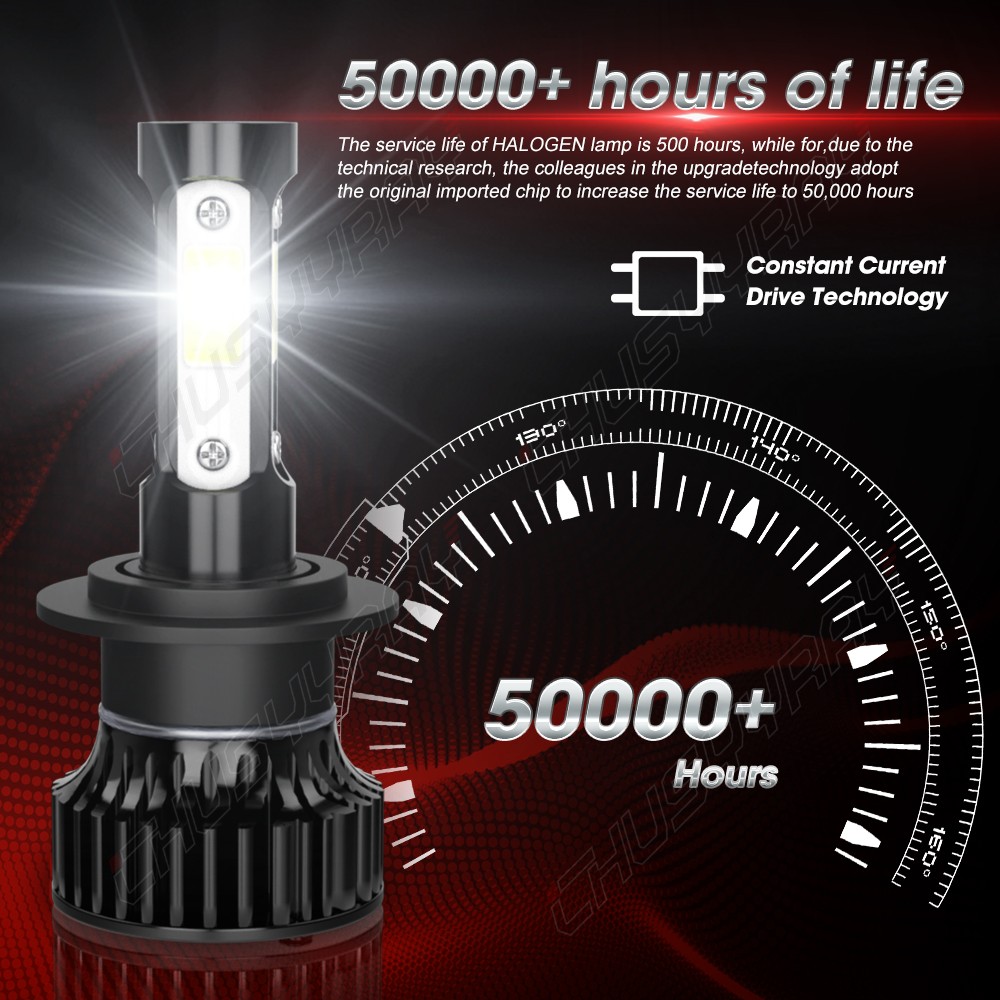 LED Headlight Combo H7+H7+H11 High Low Beam+Fog Light 6x Bulbs Kit 6000k