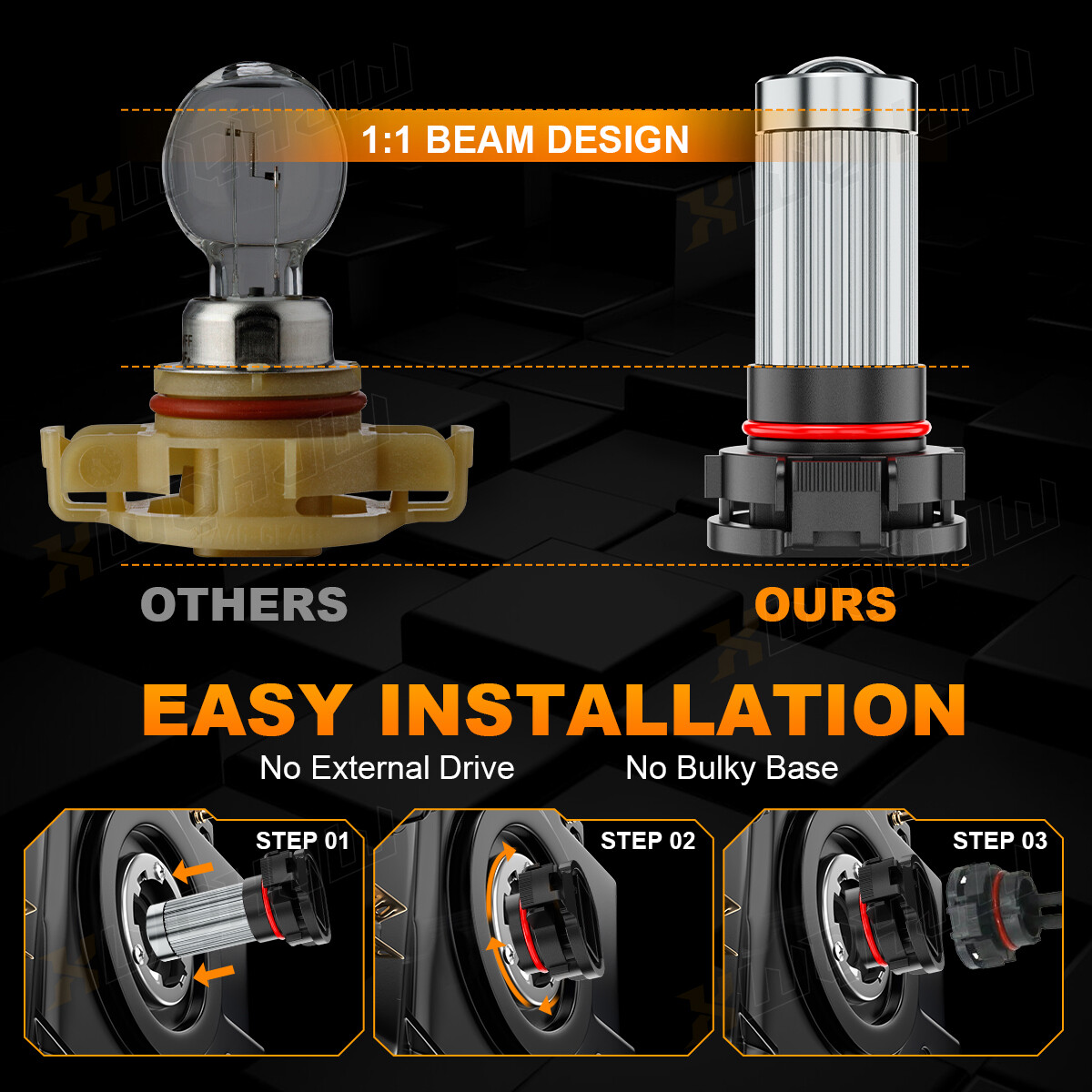 XWQHJW H16 5201 5202 Super Bright LED Fog Daytime Running Light Bulb Xenon White