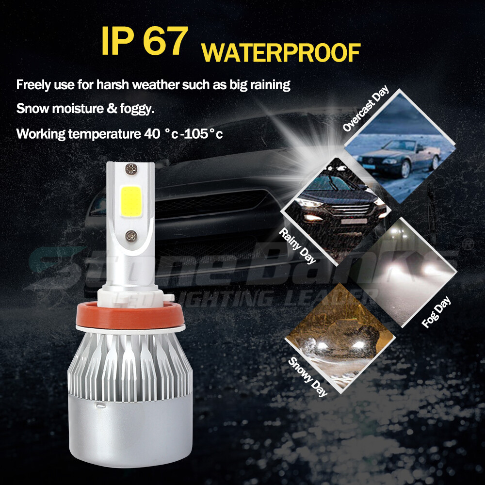 9145 9140 LED Headlight Bulbs Fog Light Beam 150m Front Lamp 100W 20000LM 6000K