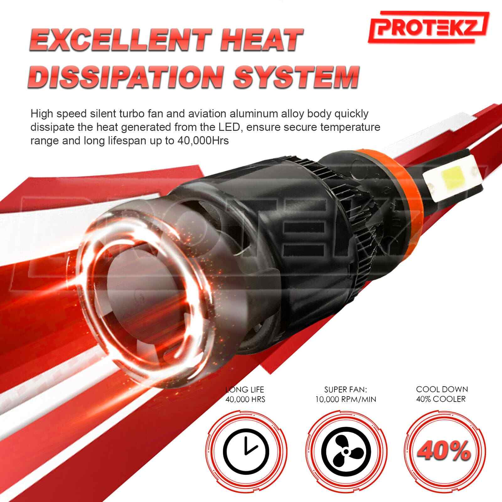 H11 LED Headlight Bulbs H8 H9 H16 Protekz 5 Years Warranty 60Days Free Return