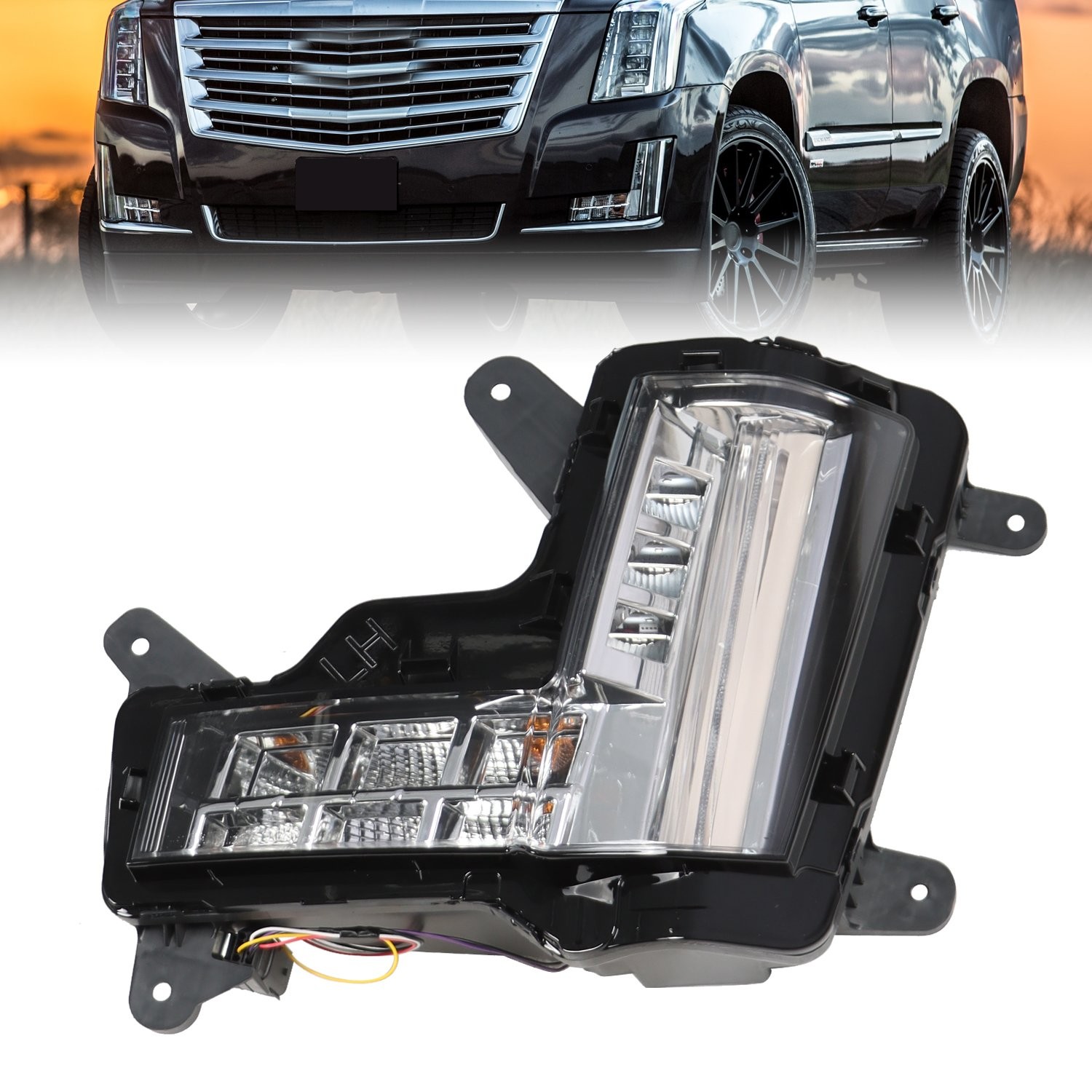 For 2015-2020 Cadillac Escalade LED Fog Lights w/ Crash Brake Left Driver Side