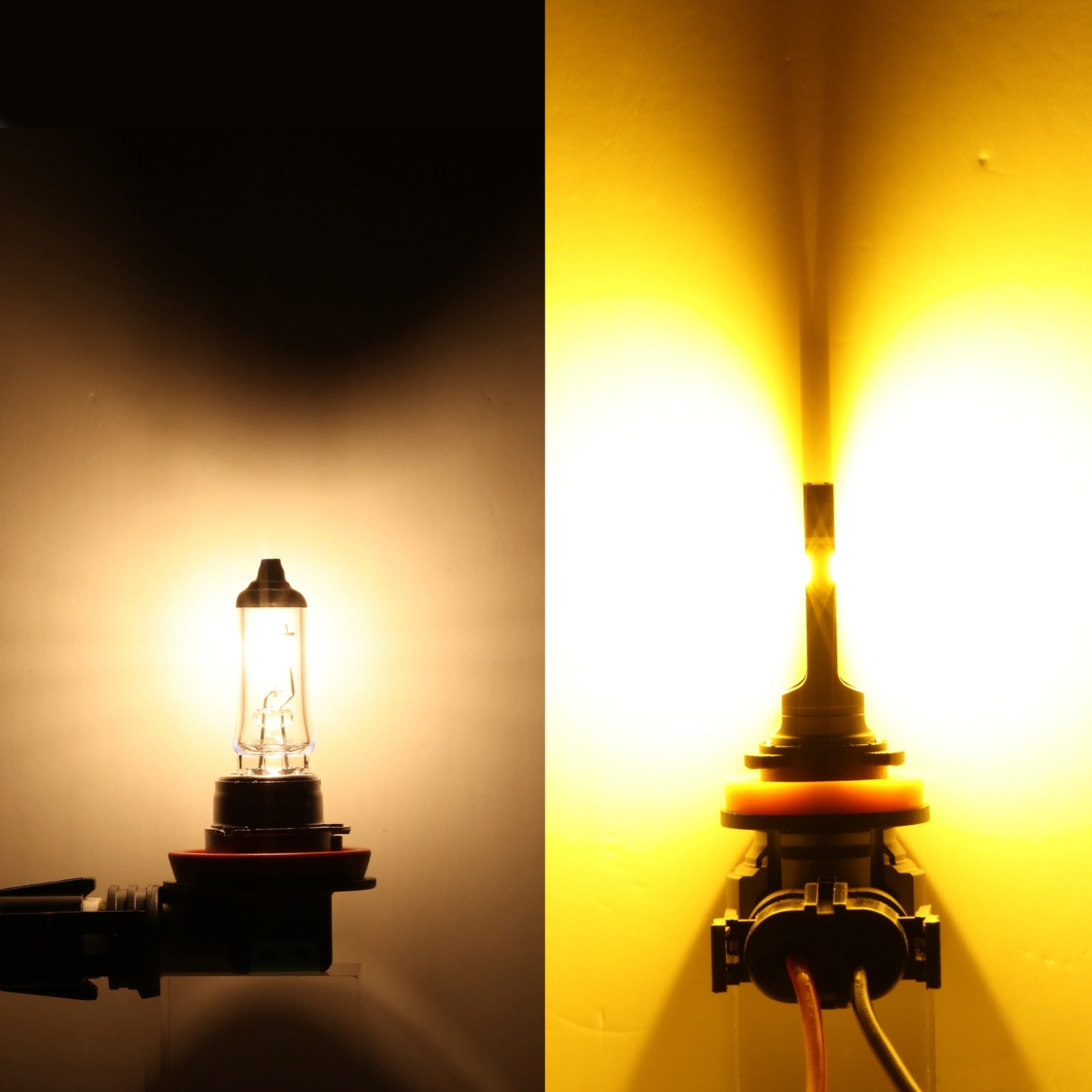AUXBEAM LED Fog Light Bulbs H8 H11 Amber 3000K Yellow Driving Lamp Bulb DRL 1:1
