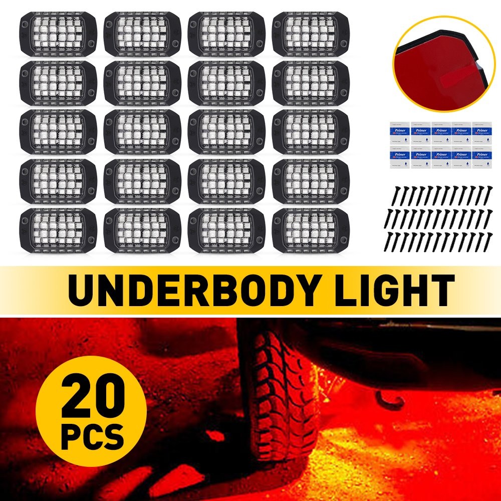 4-20PCS Universal LED Red Under Car Underbody Lights Underglow Lamps Kit Bright