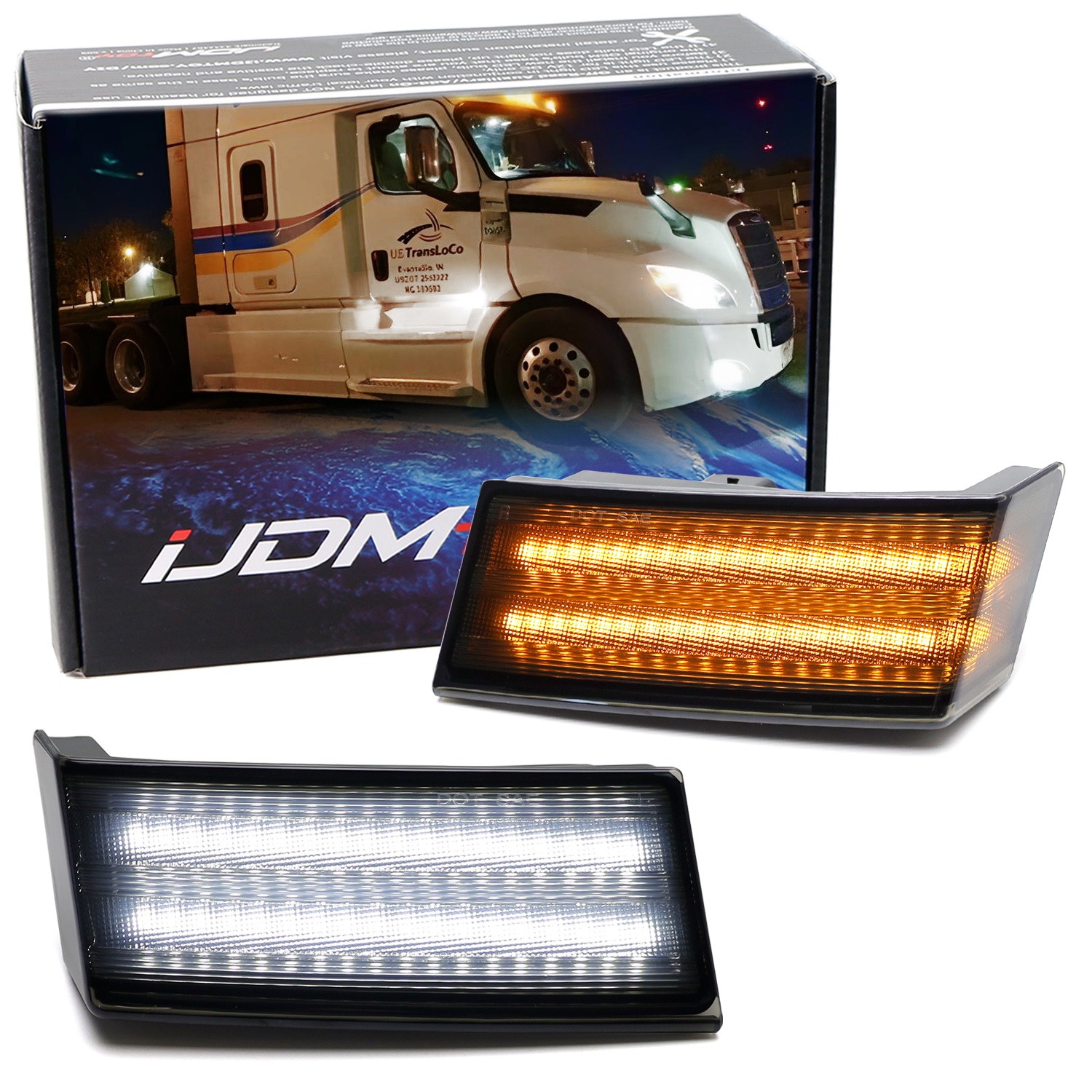 Smoke Lens White Driving Foot Step/Amber Sequential Signals For 2018-up Cascadia