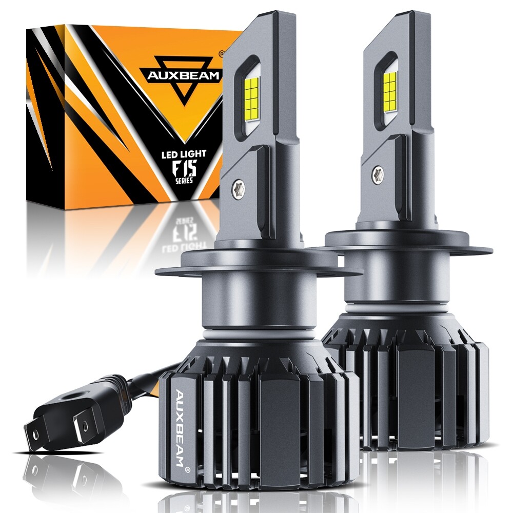 AUXBEAM F15 H7 LED Headlight Bulbs Conversion Kit High Low Beam 6500K White Lamp