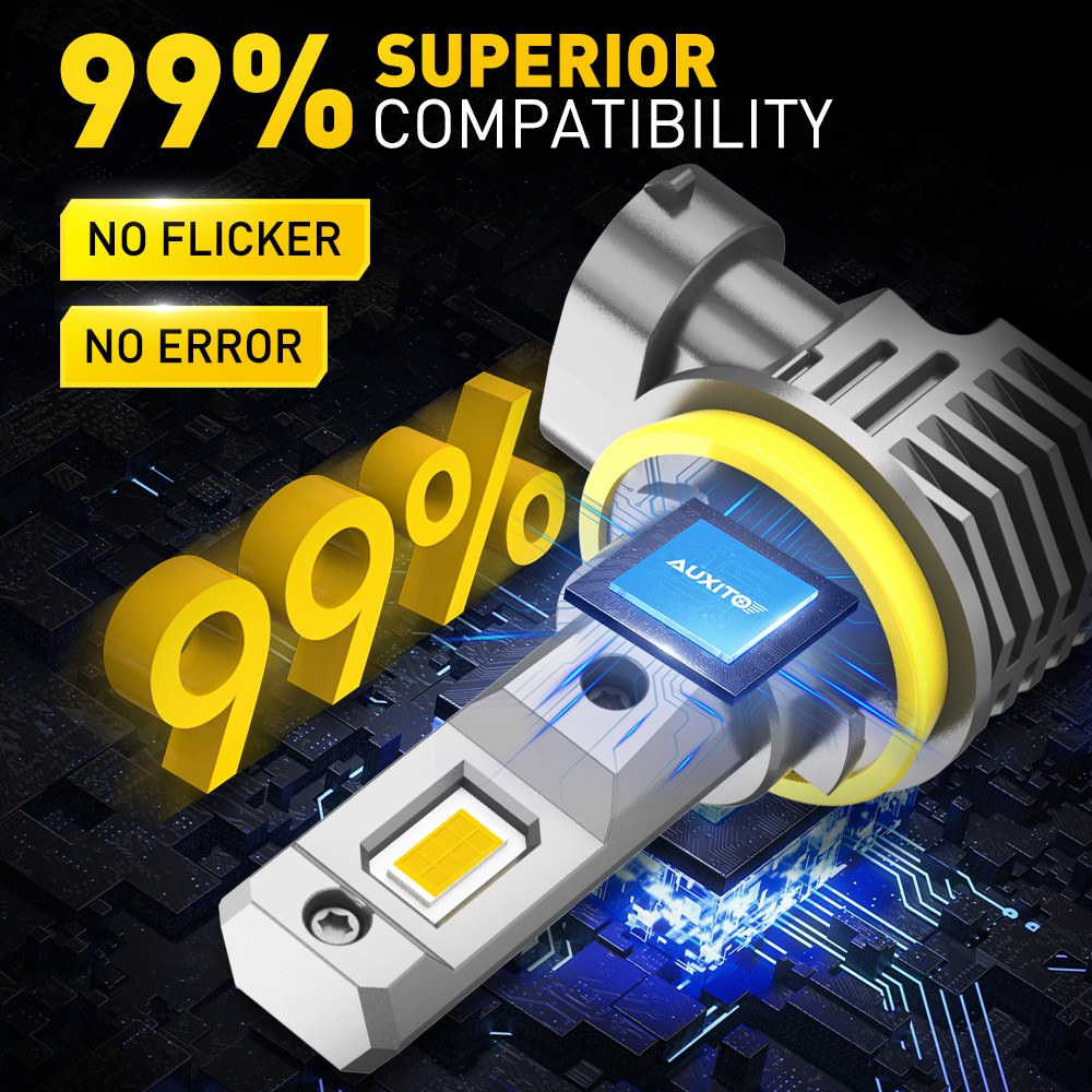 AUXITO Yellow Headlights Kit H11 LED Low Beam Bulbs Super Bright 3000K 24000LM