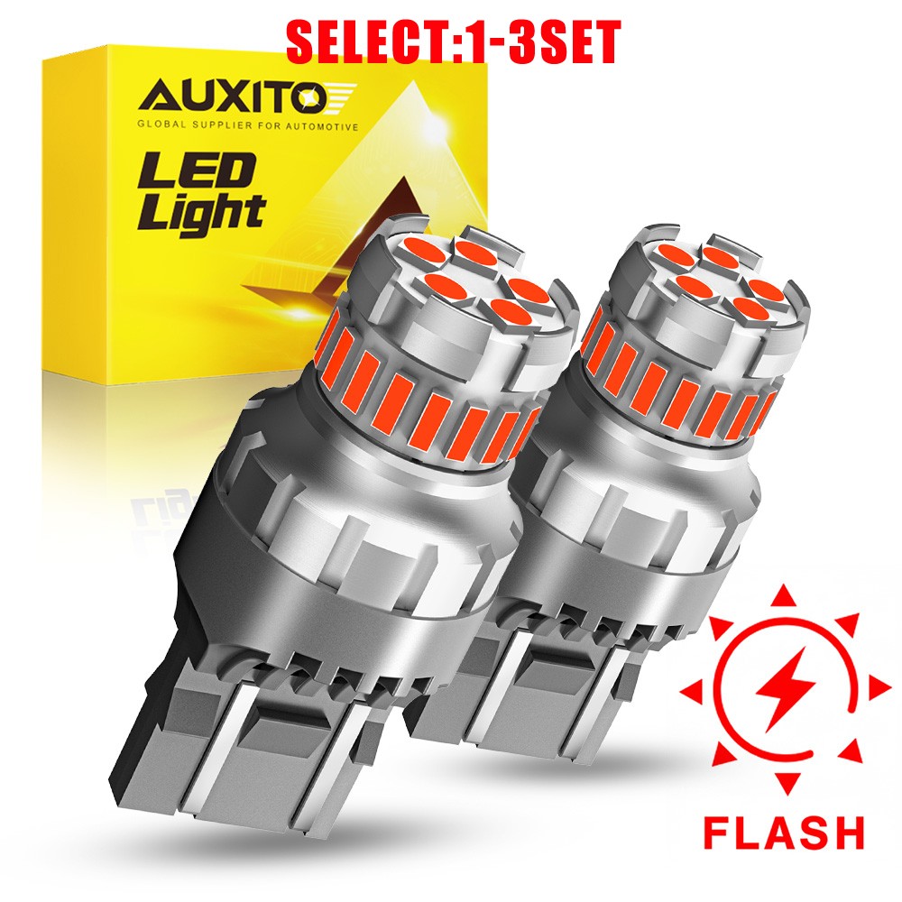 AUXITO 7443 7440 Brake Tail Stop Light Red Flash Strobe Blinking LED Bulbs US SL
