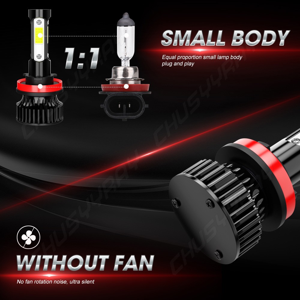 9005 H11 LED Combo Headlight High Low Beam Bulbs Kit 6500K Super White Bright