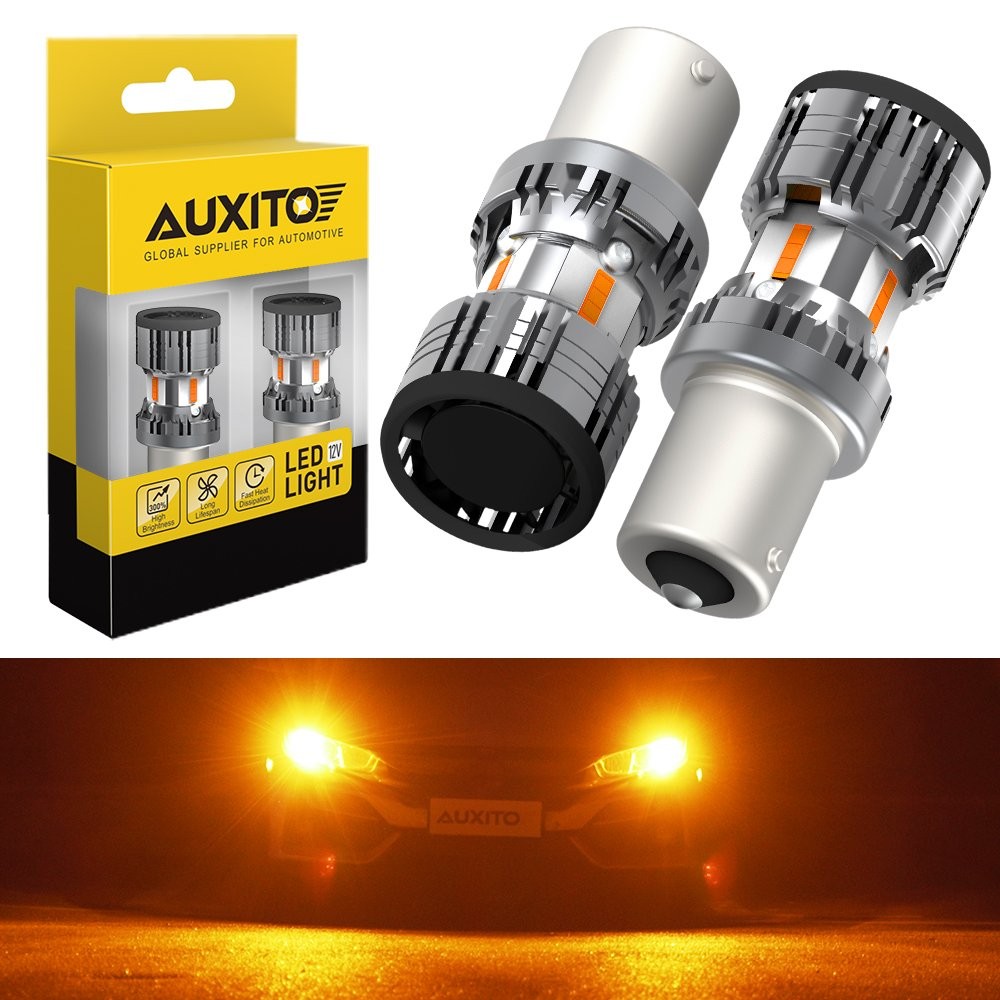 AUXITO BAU15S 8-LED Turn signal light Amber 2400LM Super Bright Universal 12V Ca