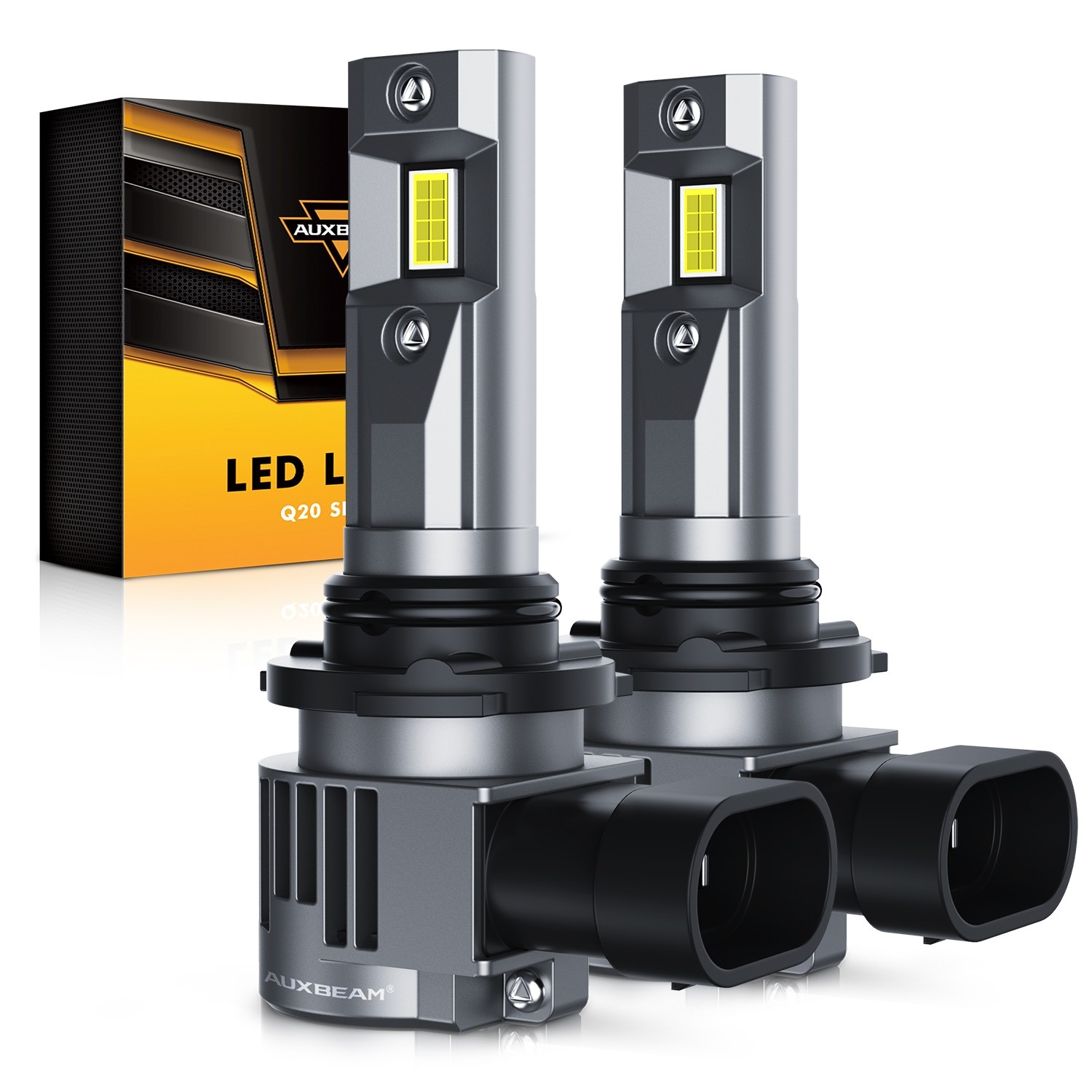 2pcs 9006 LED Headlight Bulbs 40W Aluminum 6500K Cool White Waterproof Cooling