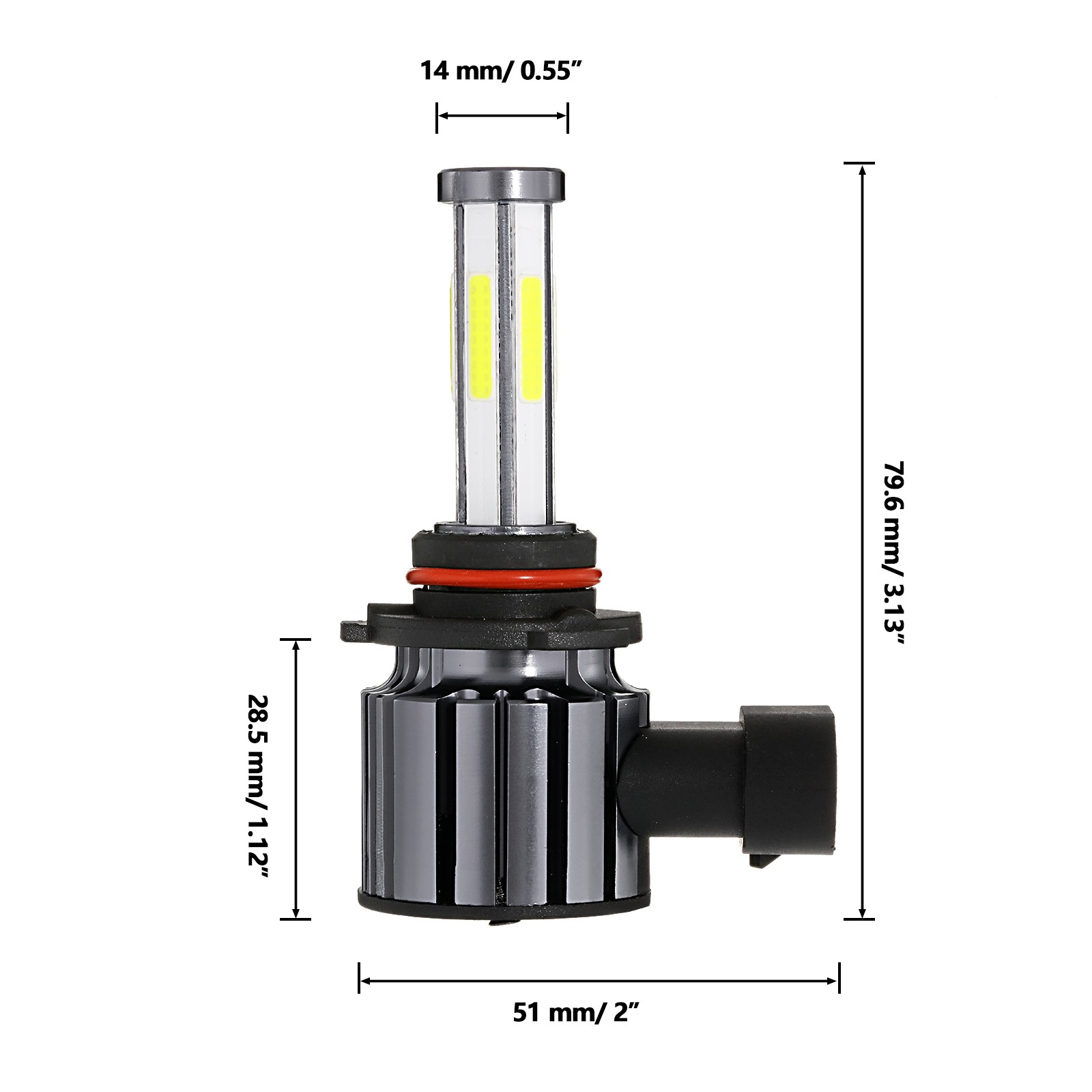 IRONWALLS H11 9005 LED Headlight Bulbs Combo High Low Beam 6500K Wireless Lamps