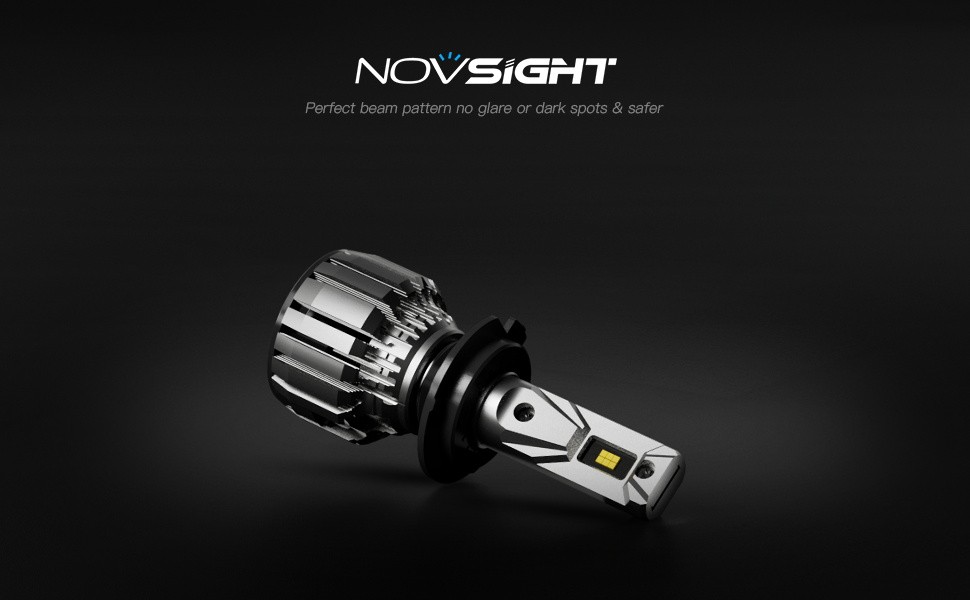 NOVSIGHT H7 LED Headlight Bulbs 13000LM Super Bright 6500K White Hi Lo Beam 2PCS