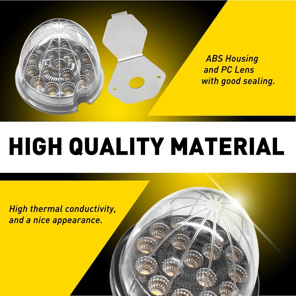 Clear Lens Watermelon LED Light Turn Signals Side Marker Lamp + Mount Brackets