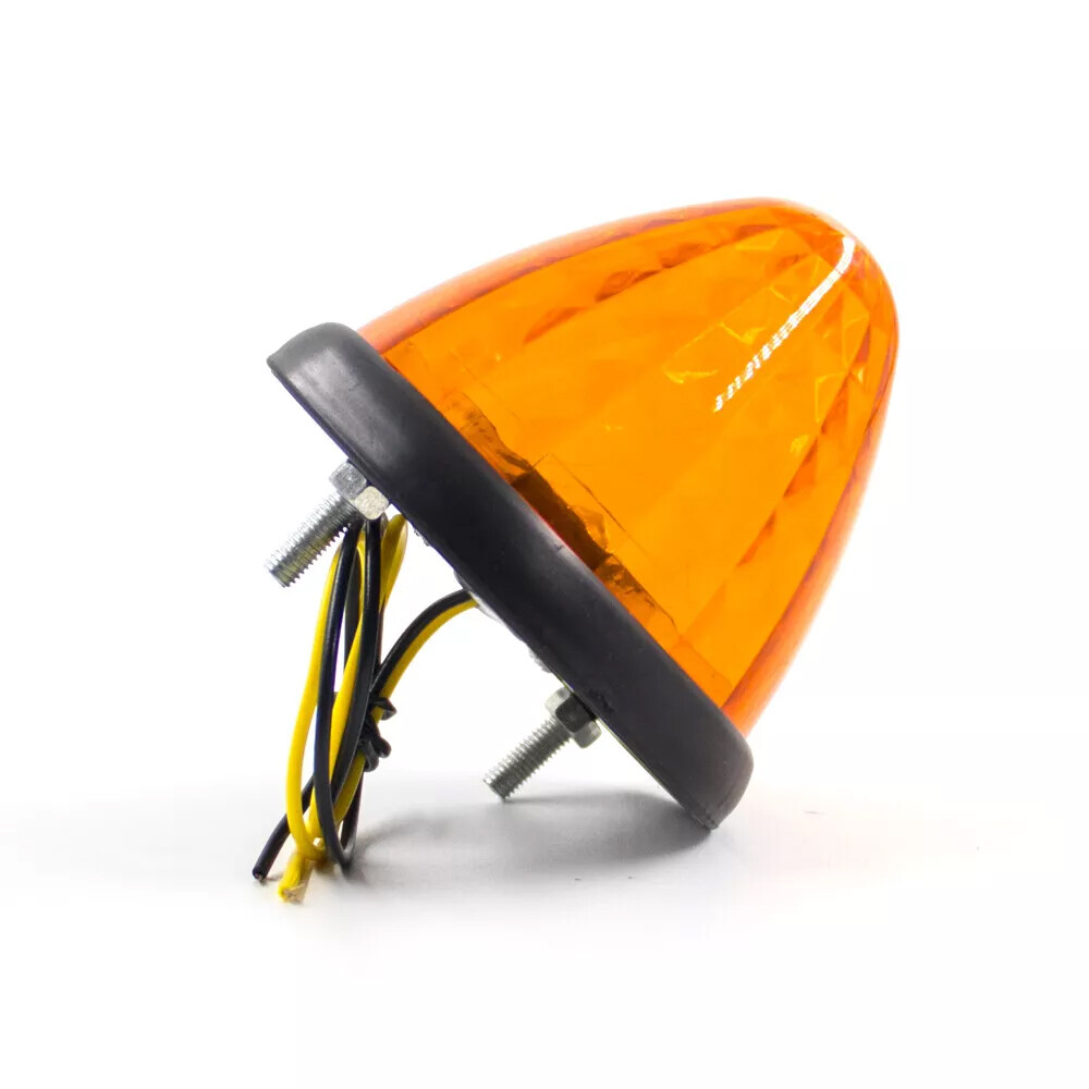 4pcs 3 Inch Round Cone Amber 16 LED Indicator Side Marker Light 12V Lorry Truck