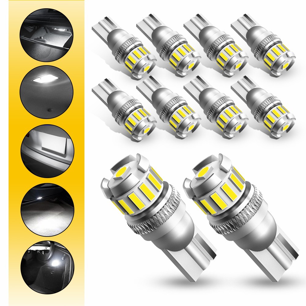 T10 168 2825 194 192 W5W LED License Plate Light Bulbs 6000K White Super Bright