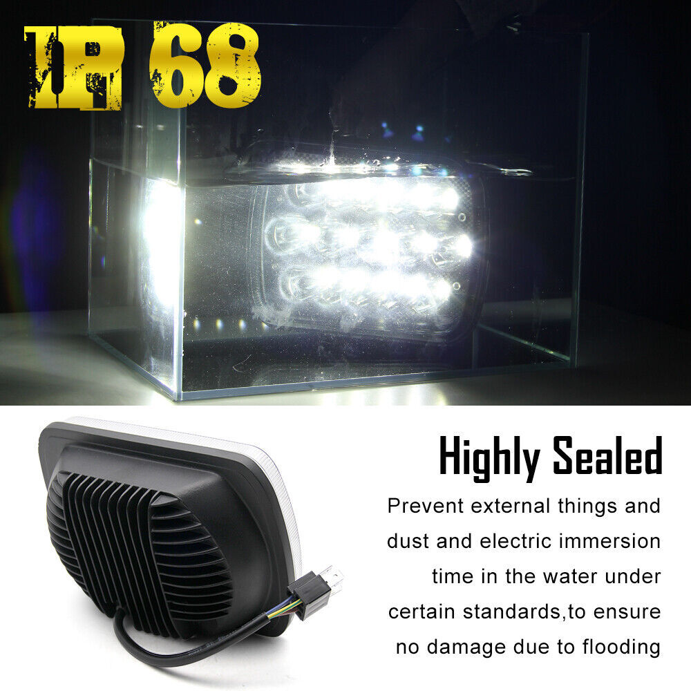 NEW 5X7″ 7×6″ LED Headlight For 1986-1995 Jeep Wrangler YJ 1984-2001 Cherokee XJ