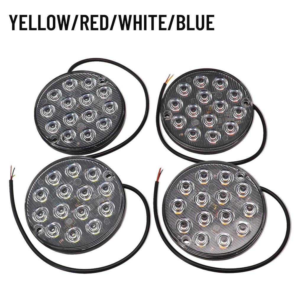1 Piece Round LED Tail Light 16 LEDs 50000 Hours ABS Material High Quality