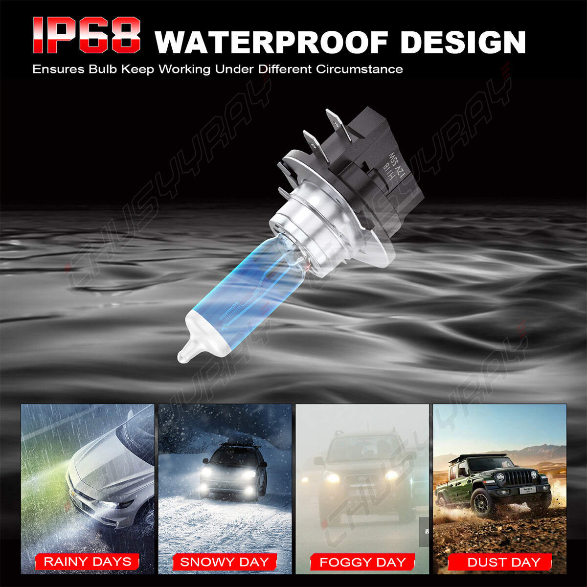 2PCS H11B Halogen Headlight Bulbs Conversion Kit Low Beam White Super bright