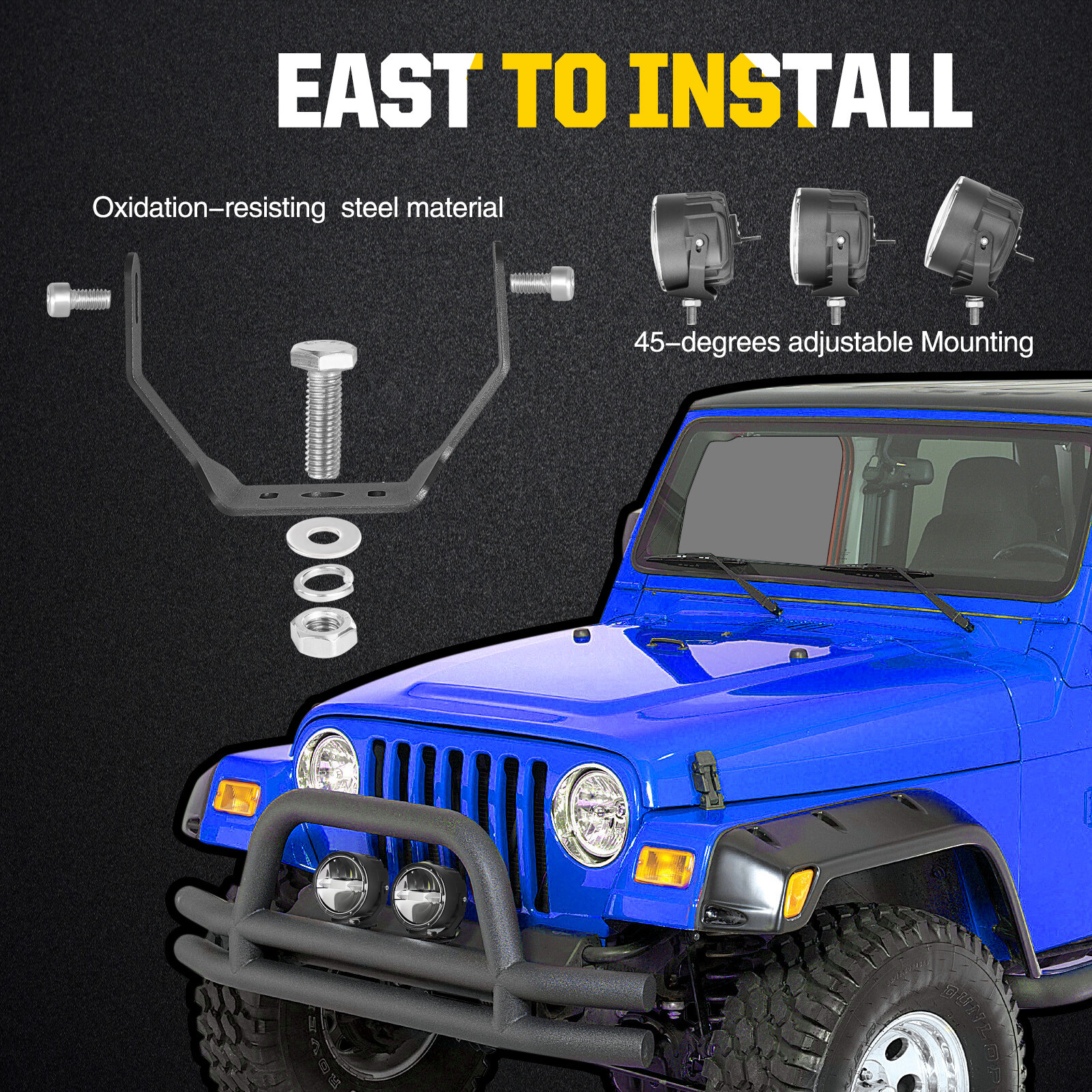 2X 4″ 60W Round LED Off Road Driving Spot Lights Pods Hi/Low Headlights Fog 3.5″
