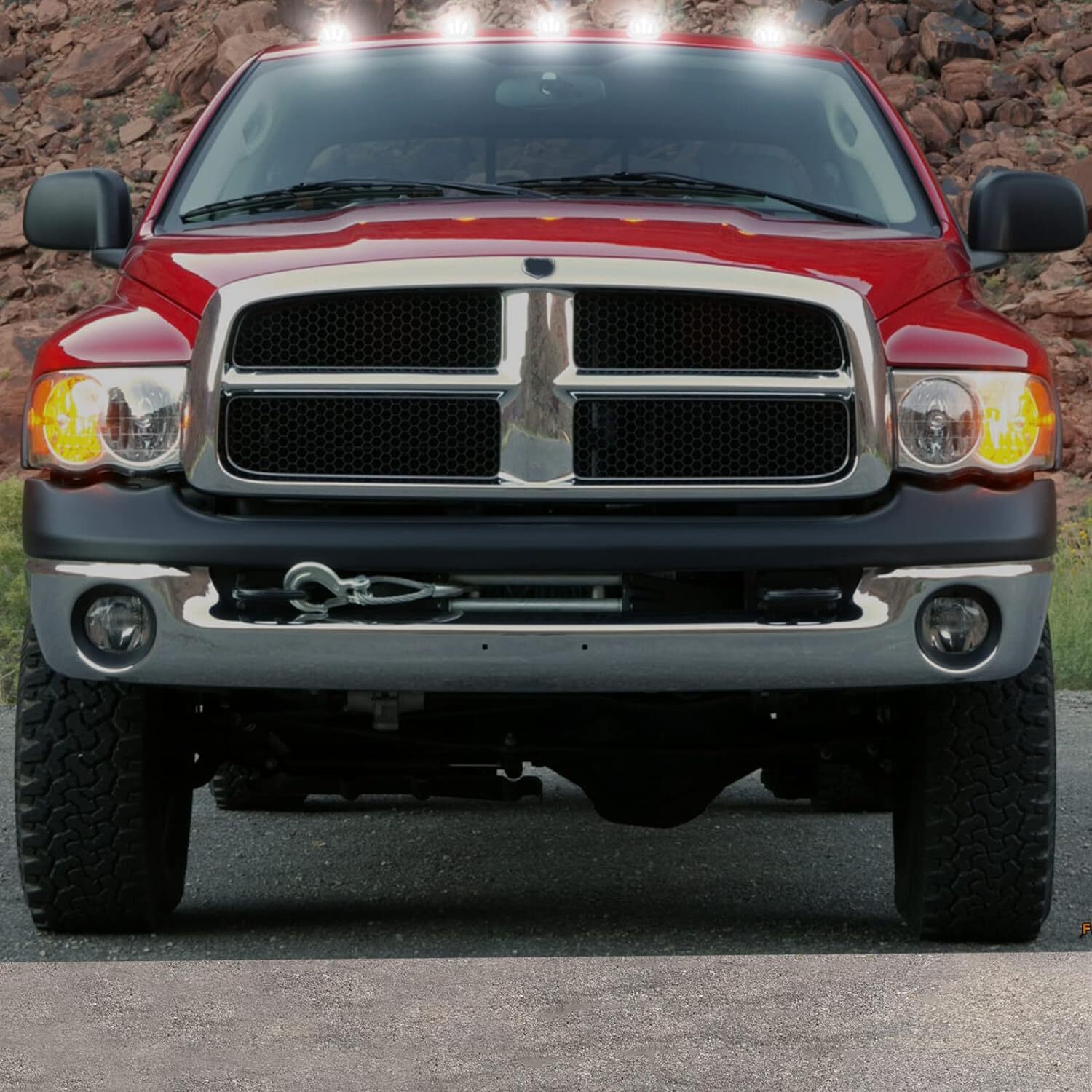 5X White LED Cab Roof Marker Lights For 2003-2018 Dodge Ram 1500 2500 3500 Truck