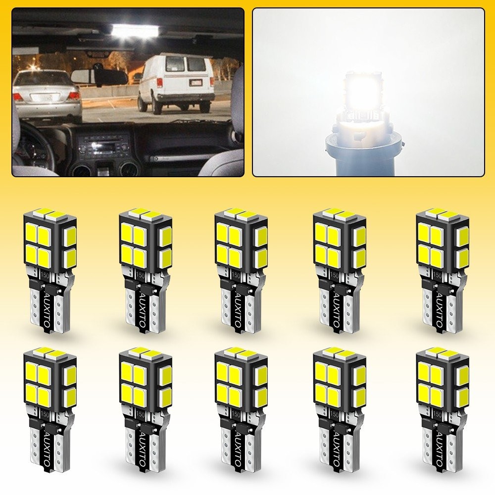 AUXITO LED T10 194 W5W 168 2825 License lamp Plate Inside Dome Map Trunk A