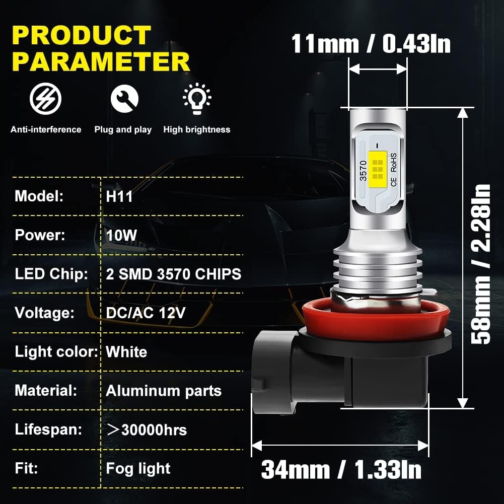 For Toyota Camry LE/SE/XLE Sedan 2007-2014 Car LED Headlight Fog Light Bulbs Kit