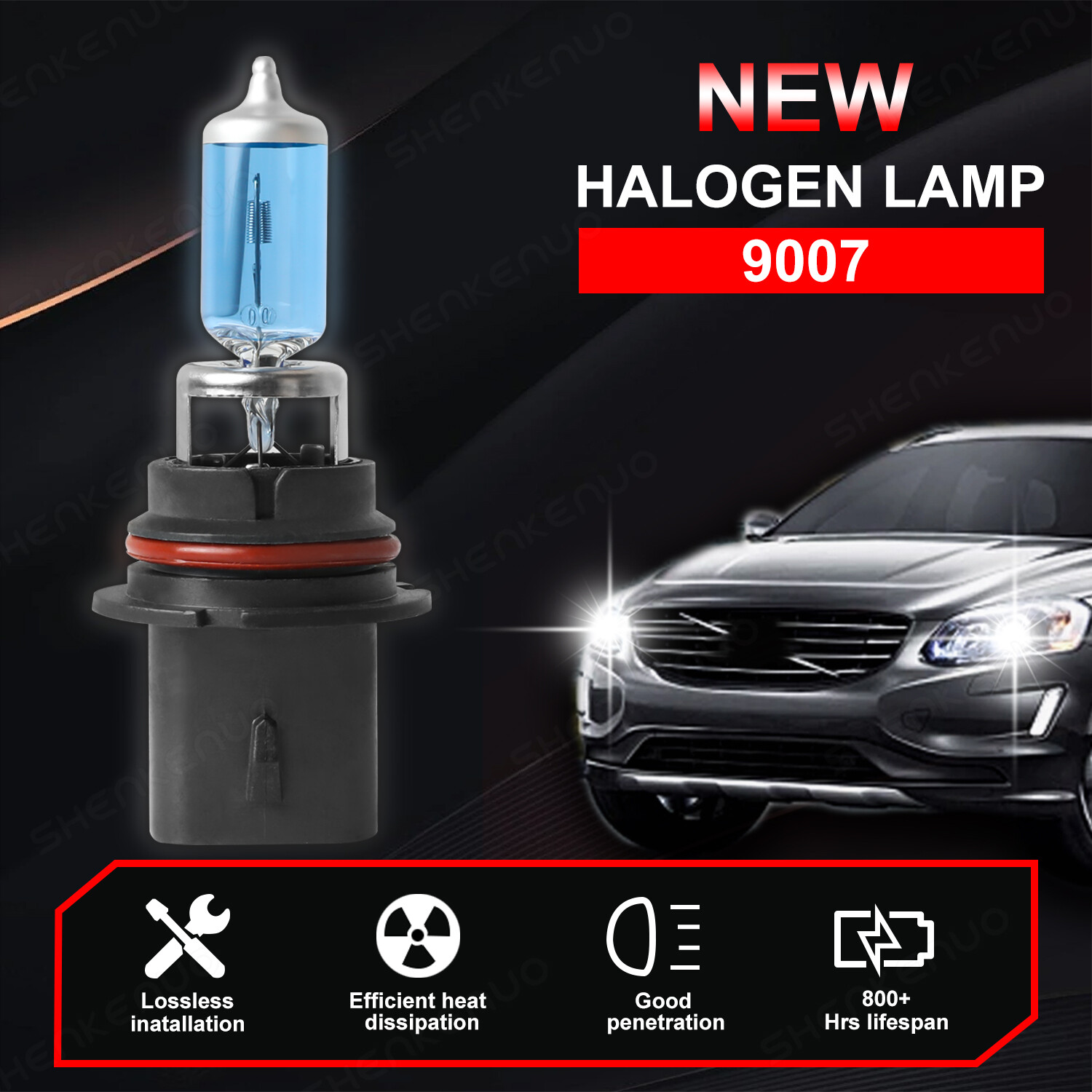 Pair 9007 HB5 100/80W Halogen Warm White Replace High Low Headlight Bulb 4200K