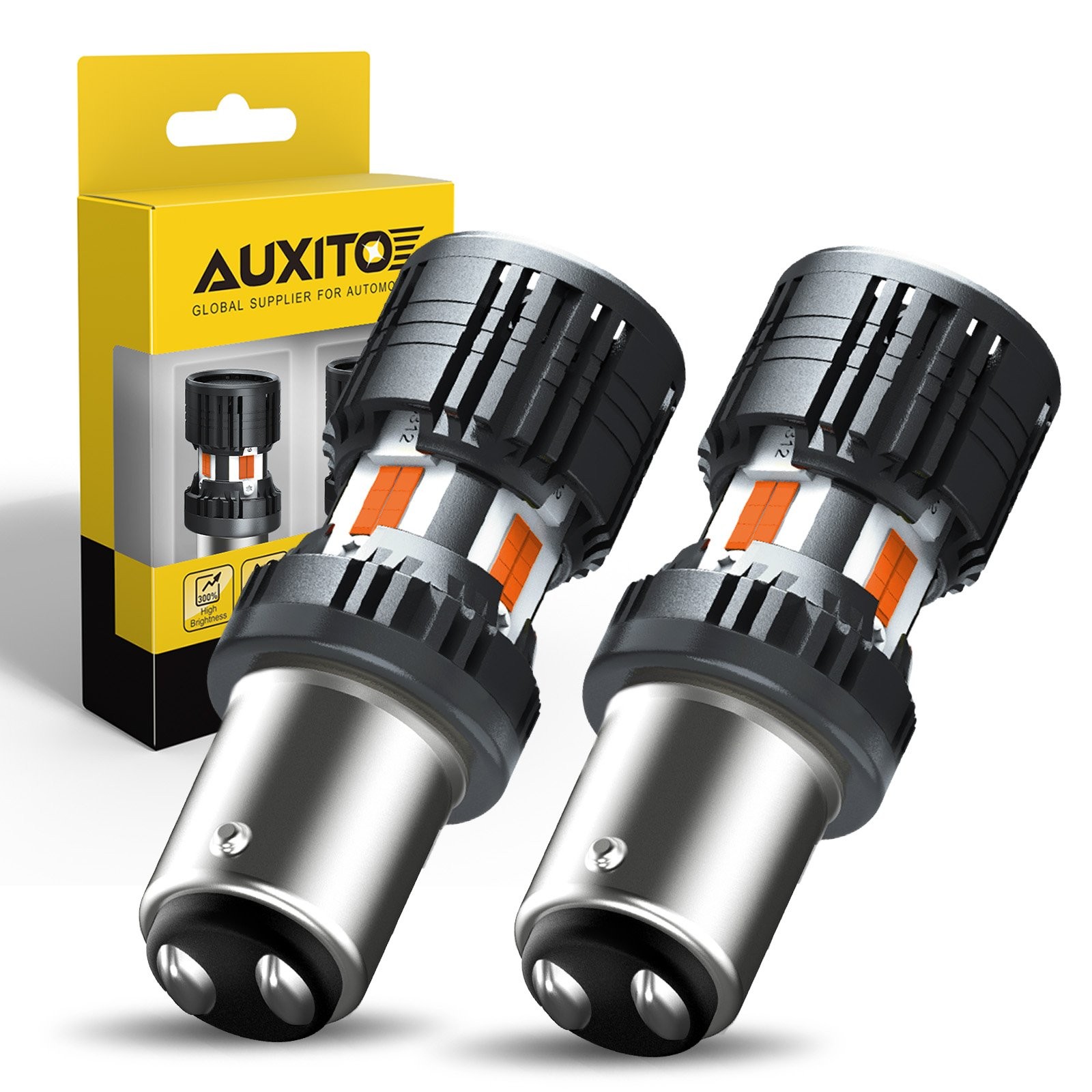 2x 1157 2357 LED Turn Signal Light Bulbs Amber Yellow Anti Hyper Flash CANBUS M