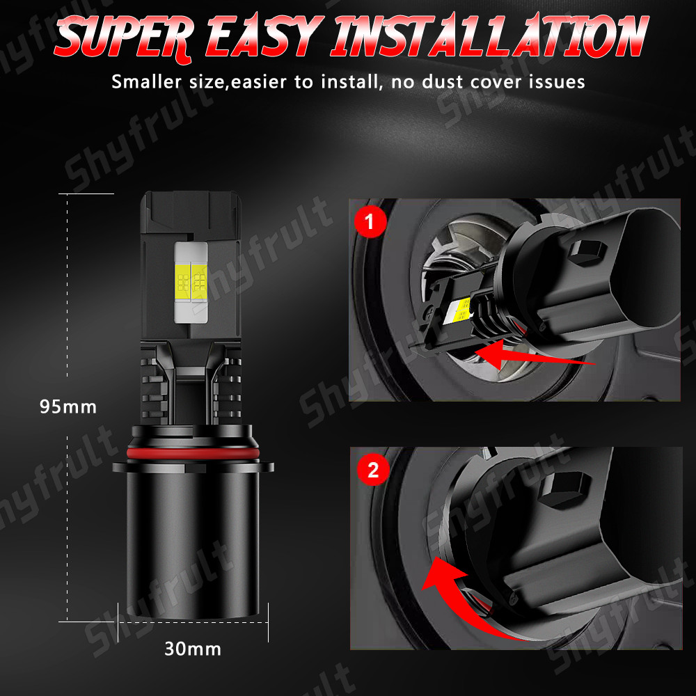 AQJ 9007 HB5 LED Headlight Bulbs High Low Beam 60000LM White Super Bright 2X