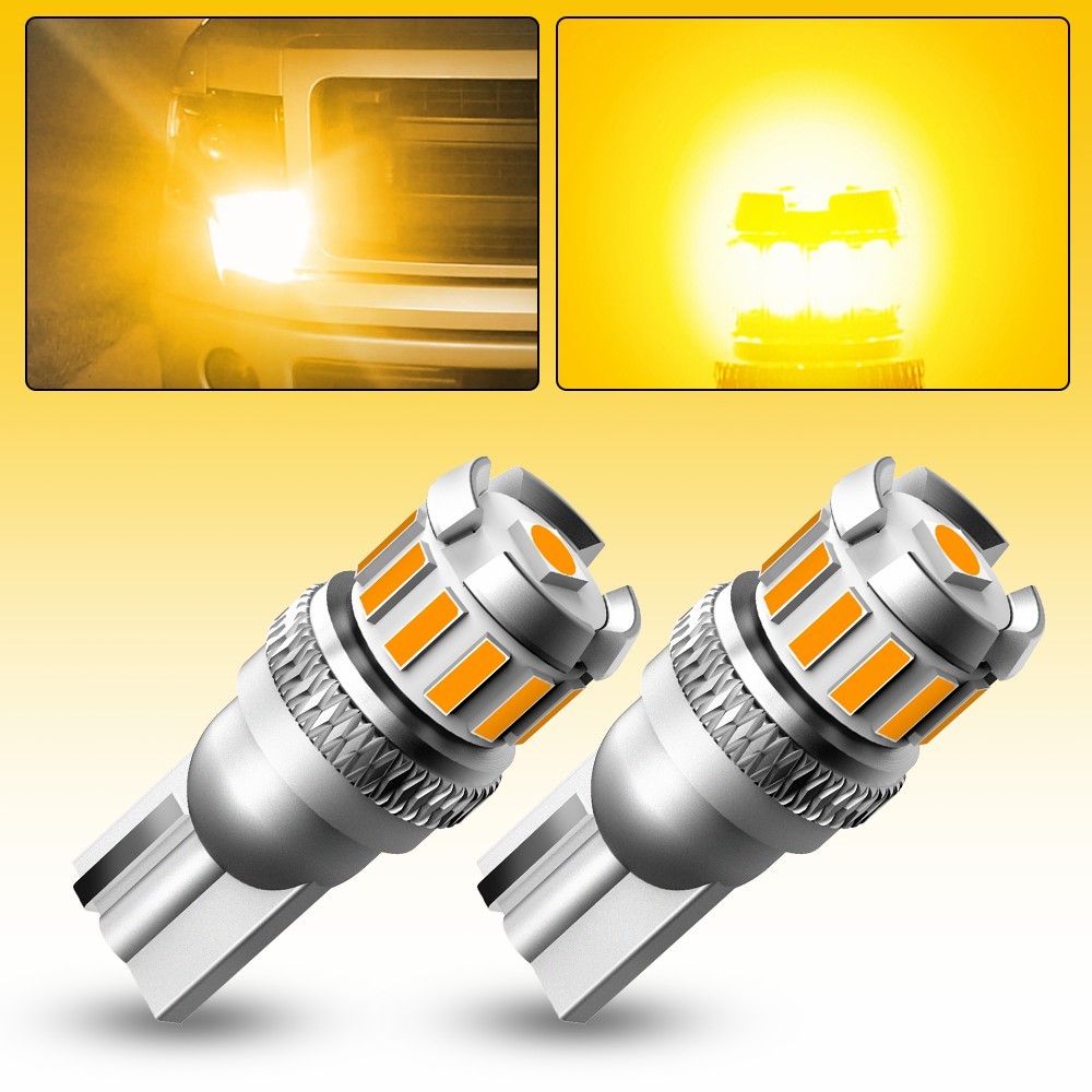 AUXITO 168 194 192 2825 T10 LED Side Marker Light Bulbs Amber Canbus Error Free