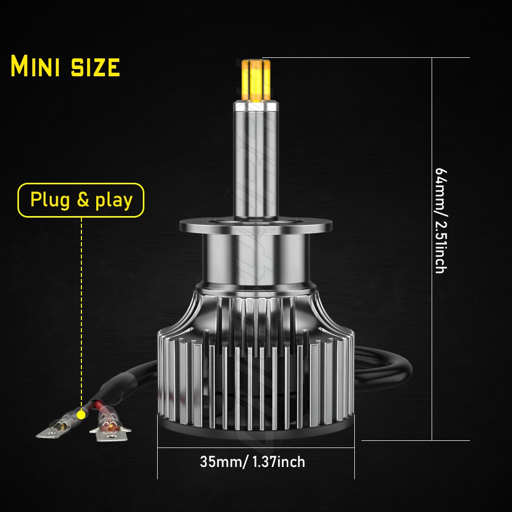 6-Sides 2x H1 160W 48000LM CSP LED Headlight Bulb Conversion Kit 6000K White