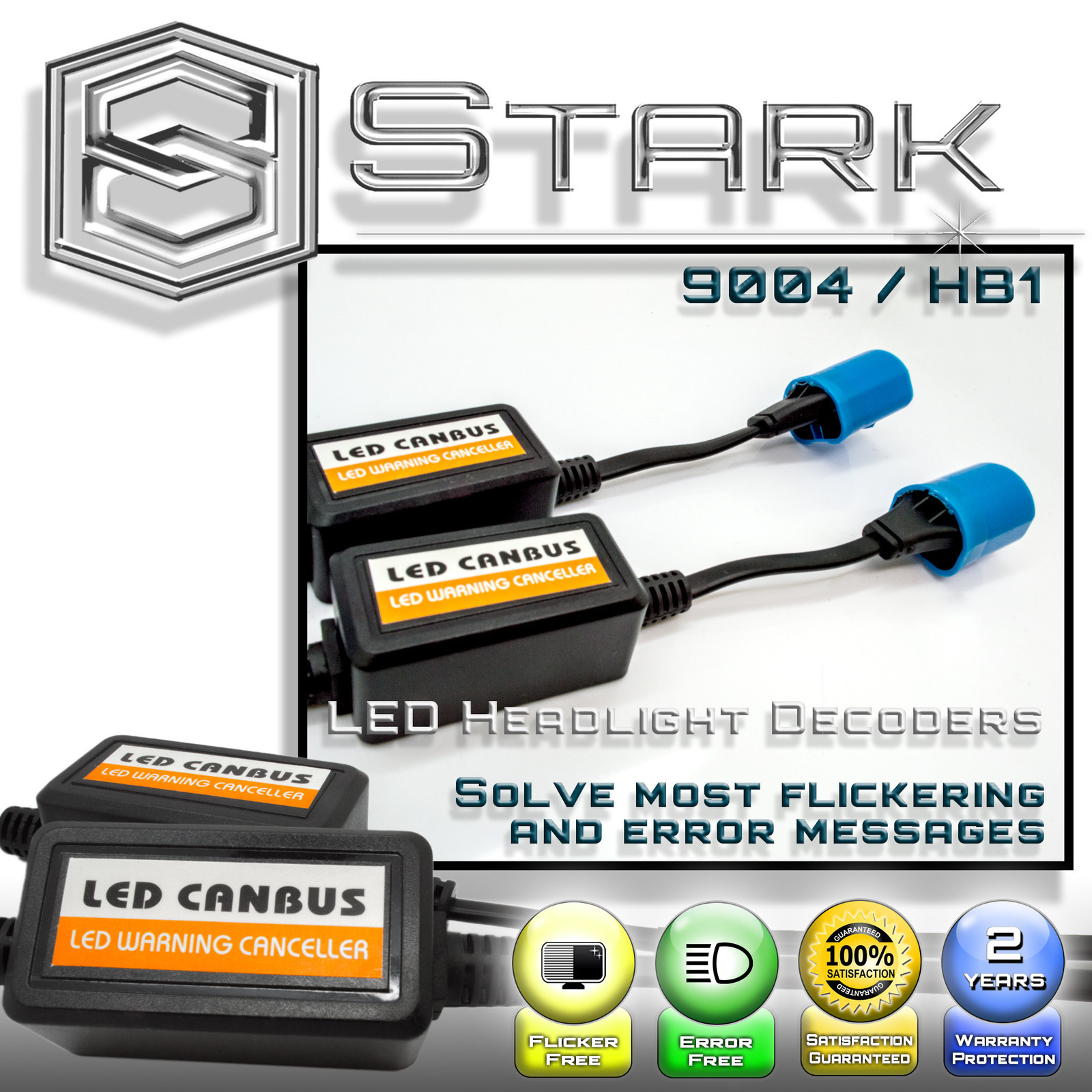 PAIR LED Headlight Canbus Error Free Anti Flickering Resistor Decoder – 9004 HB1