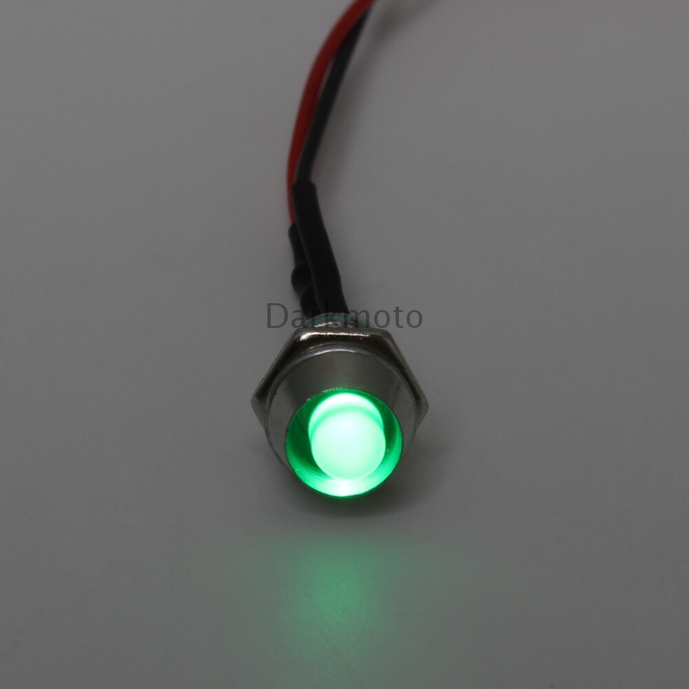 Mini Green LED Lights Truck Marker Indicator Lamp Universal Motorcycle 2 Wire