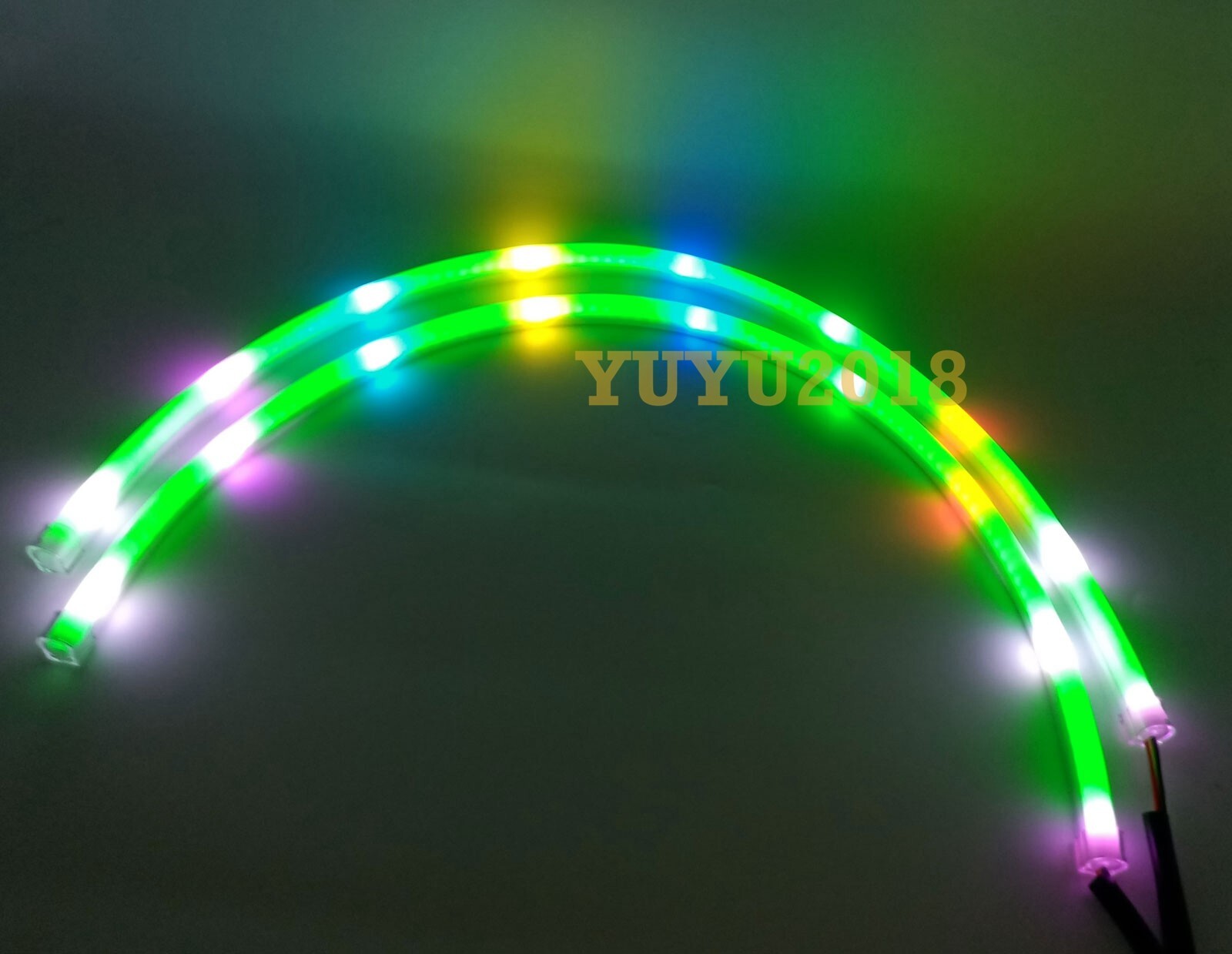 2*60cm LED strip Flow series Chasing RGB for headlight DRL Dream color signal